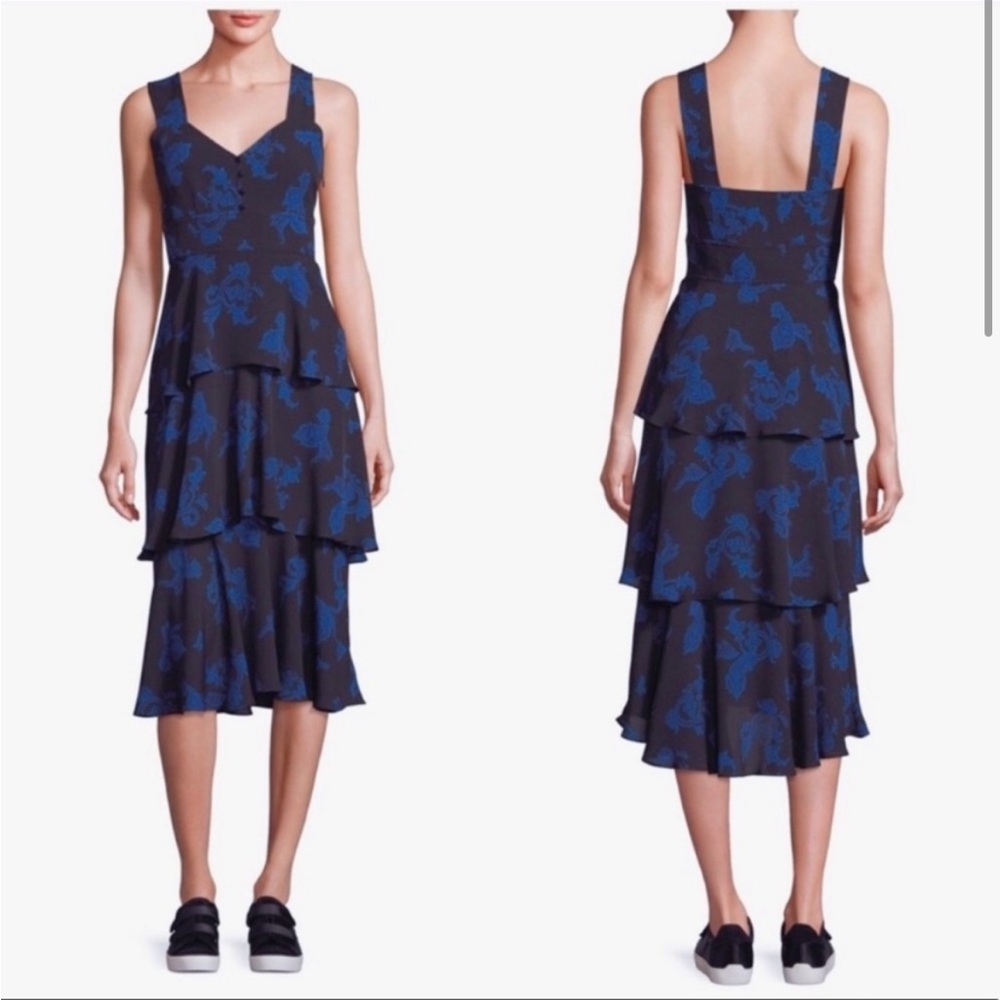 ALC Luna Silk Tiered Midi Dress - Picture 2 of 8